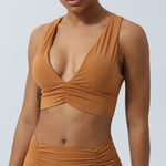 Female Cross Strap Sports Vest Bras For Women Bra High Strength Gym Underwear Sexy With Pad Bra Push Up Tops Workout Lingerie