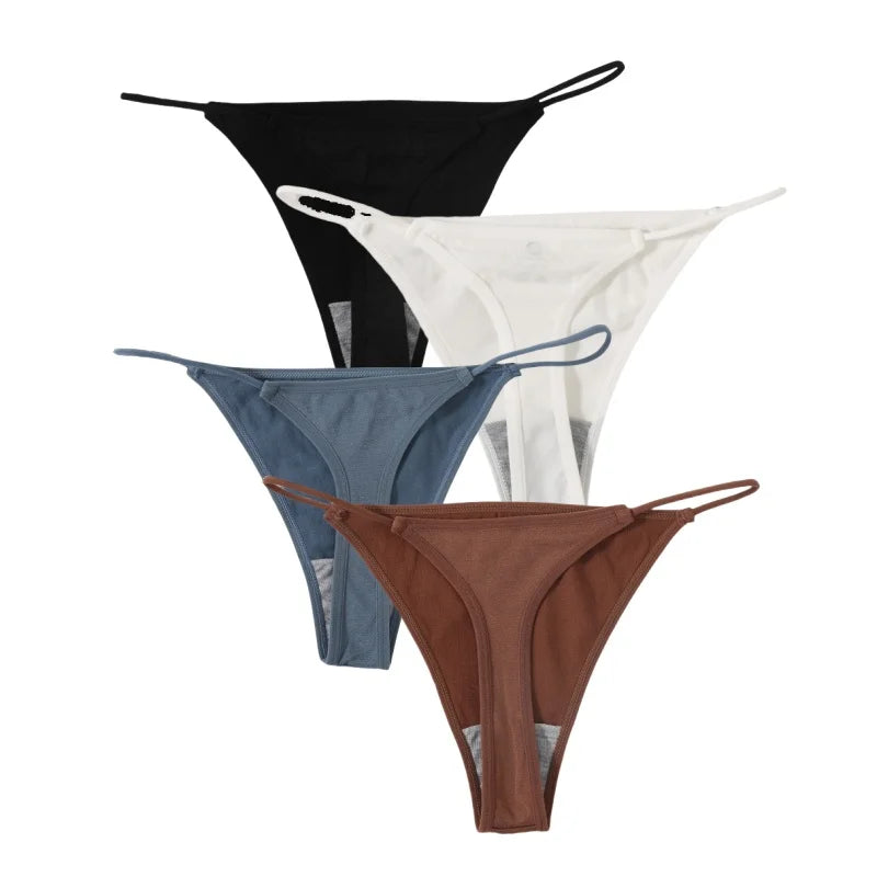4Pcs/Set Women G-String Thongs Seamless Panties Sexy Lingerie Low Rise Female G-String High Cut Pantys Underwear