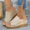 Slippers Women Summer Slides On A Wedge Shoes Heeled Mules Platform Fashion Pantofle High Luxury 2026 Slippers Women Summer On A