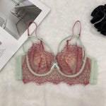 Push Up Bra SetFrench Lace Underwire Comfortable Luxury Breathable Brief Sets Lightweight Bow Semi Transparent Lingerie Set