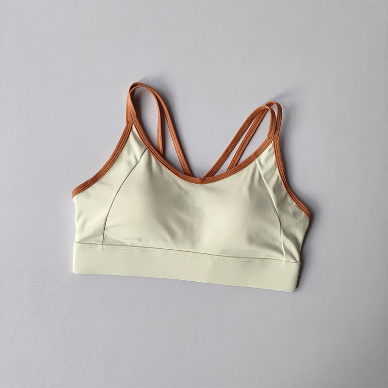 Women's Summer Shock-absorbing Running Yoga Tank Top with a Beautiful Contrasting Sports Bra and a Professional Pilates Bra