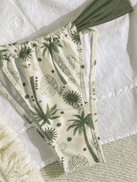 Ring Link Bandeau Bikini 2026 Floral Strappy Swimsuit Women Padded Swimwear Female Bathers Bathing Swimming Swim Suit Beachwear