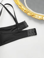 Women's sexy embroidered lace bra with steel rims gathered push up straps adjustable breathable bra B6086