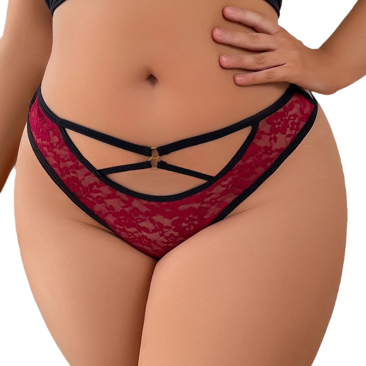 1pcs Plus Size 1XL-4XL Sexy Lace Women's Panties Low-Rise Hollow Out Underpants Breathable Comfort Female Lingerie Lady Briefs