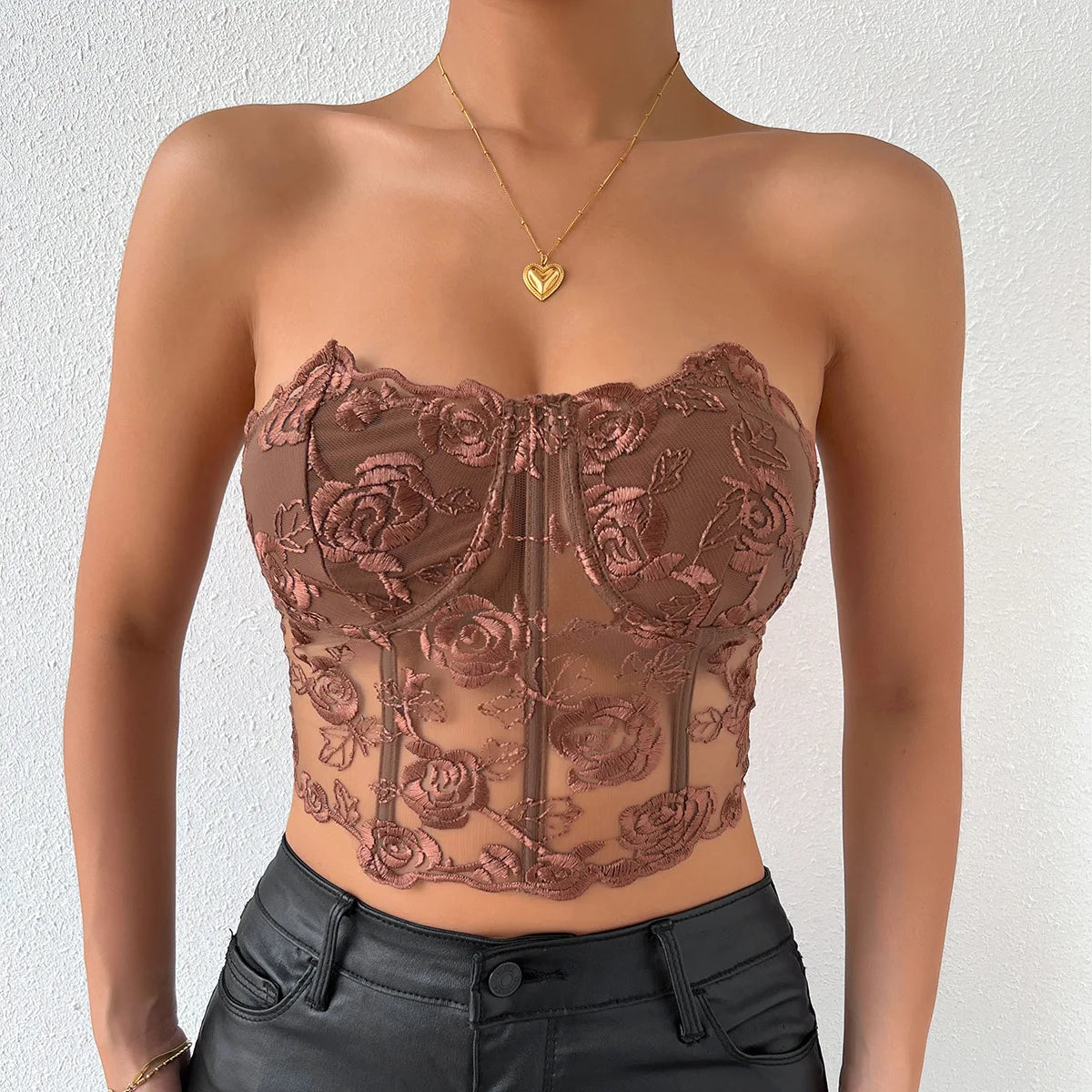 Phantasy Sexy Lace See through Crop Top Women Fashion Floral Embroidery Black Tank Top Night club Dress up 2026 Summer Outfit