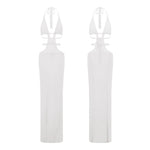 Women Sexy Club Beach Dresses Backless Knitted Dress Sleeveless Halter Hollow Out Bodycon Long Dress Summer