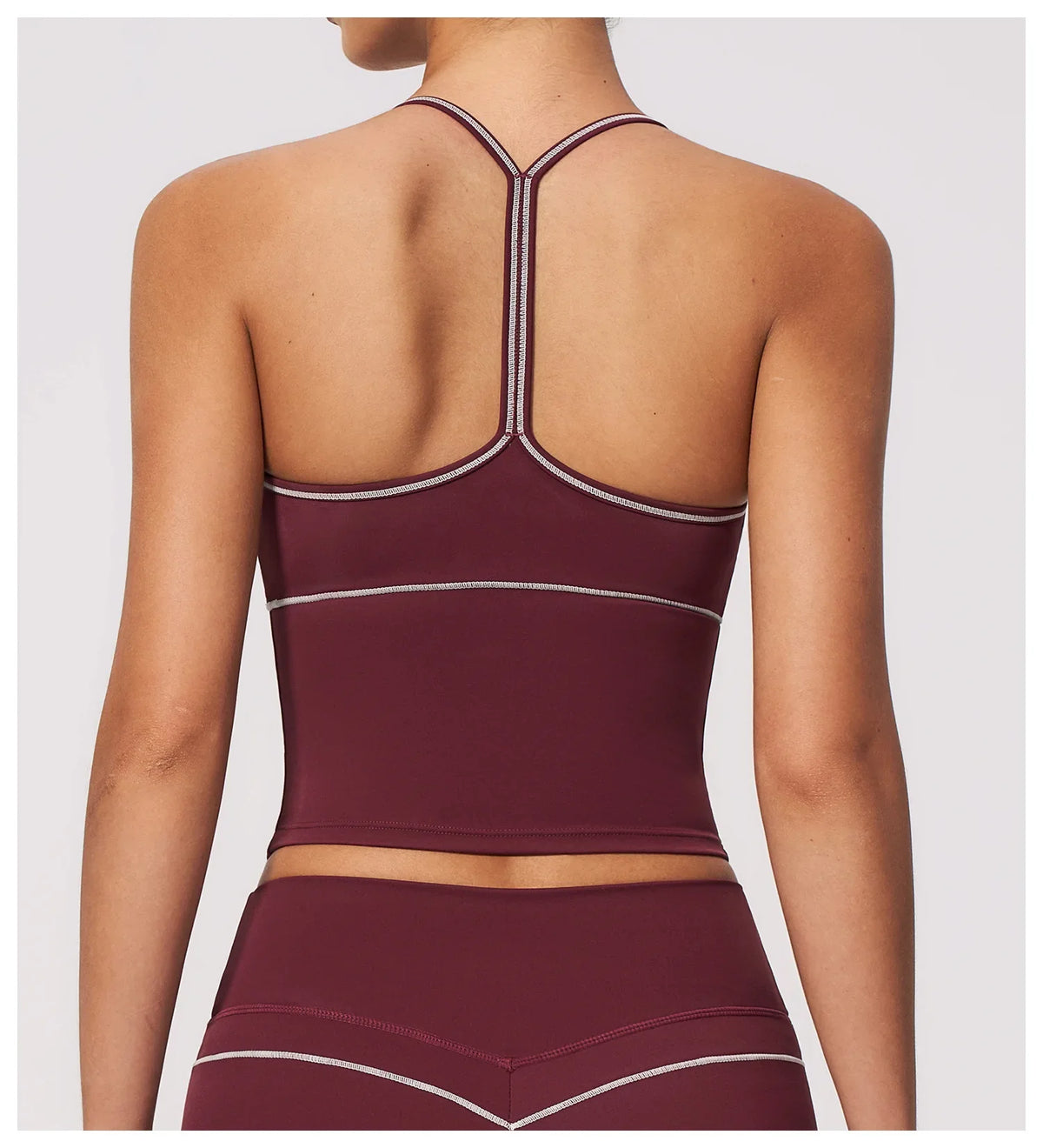 Summer Back I Shaped Sports Bra Sexy Deep V Neck Contrast Color Slimming Yoga Tank Top Outdoor Workout Fitness Gym Running Vest