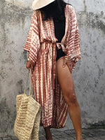 New 10 Colors Printed Long Sleeve With Belt Tunic Beach Cover Up Cover-ups Beach Dress Beach Wear Beachwear Female Women V4521