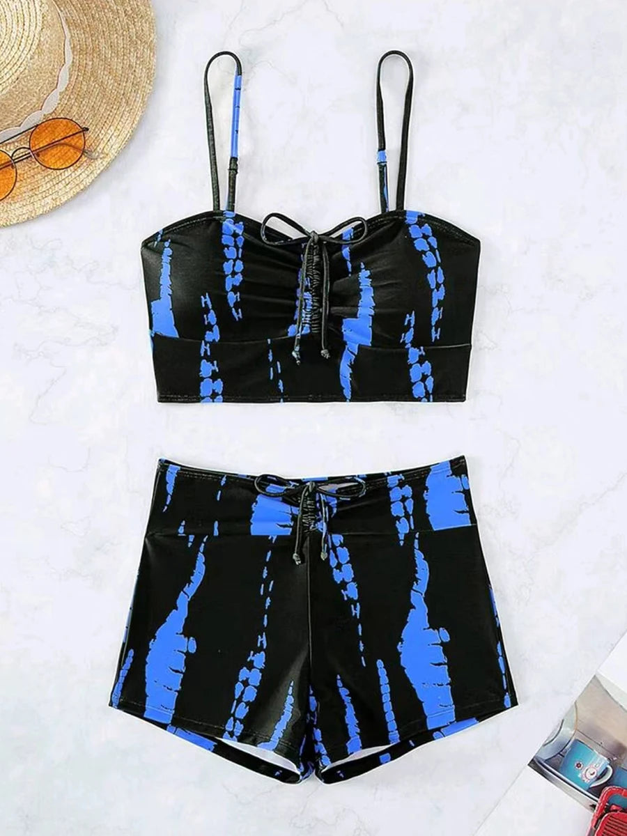 2026 Print String Bikini Swimsuit Women High Waist Shorts Swimwear Female Bathers Bathing Swimming Swim Suit Beachwear