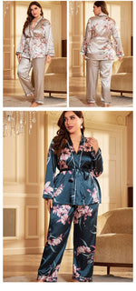 Large size summerwomen's bathrobes sexy dressing gown home clothes can be worn outside the ice silk nightgown