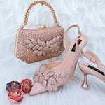 Doershow African fashion Italian Shoes And Bag Sets For Evening Party With Stones green Italian Handbags Match Bags! HFG1-3