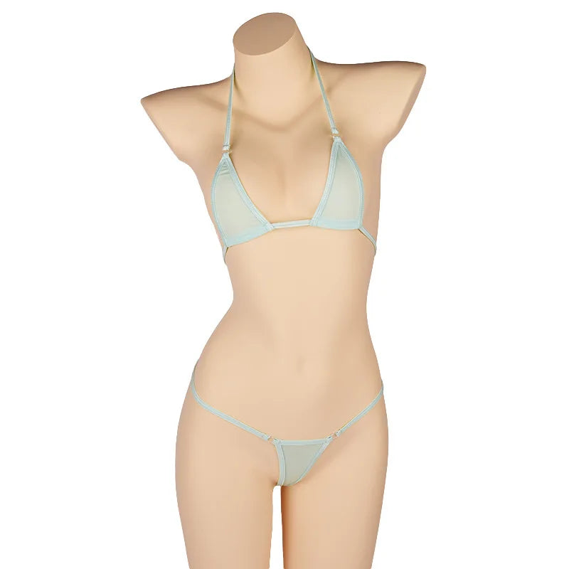 DEKA Transparent Micro Bikini Set for Women Thong Underwear G-String Bra Mini Swimsuit Brazilian Swimwear Sleepwear New S