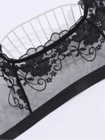 1pcs Plus Size 1XL-4XL Sexy Lace Women's Bras No Pad Breathable Sexy Lingerie 3/4 Cup Black Female Underwear Perspective Bra