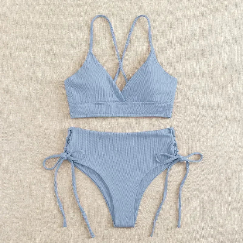 Sexy Bandage High Waist Brazilian Bikinis Sets Swimsuit Swimwear Swimming Suit for WomenNew Bikini Mujer Biquinis