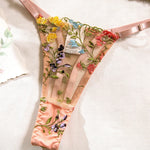 Sexy Floral Fancy Lingerie Lace Embroidery Fairy Seamless Tulle Underwear See Through Exotic Sets for Women Fahion Bilizna Set