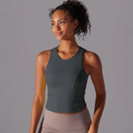 VEQKING Side Pleated Women Sports Bras Built-in Pads Yoga Vest Quick Dry Gym Running Tank Tops High Support Workout Bralettes