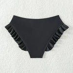 Women Swimming Trunks High-Waisted Ruffle Trim Bikini Bottoms with Tummy Control Quick-Drying Swimwear Beachwear