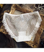 Lace-up Briefs Transparent Lace Panties Women Lingerie Sexy Underwear Low Waist Ropa Mujer Floral Embroidery Lenceria Femenina
