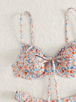 New Sexy Floral Print Push Up Bikini 2024 Women Swimwear Female Swimsuit Two Pieces Thong Bikini Set Bather Bathing Suit Beach