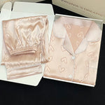 High Quality Ice Silk Light Luxury Pajamas Women's Pajama Spring and Autumn Style Long Sleeve Home Set Satin Nightwear Sleepwear