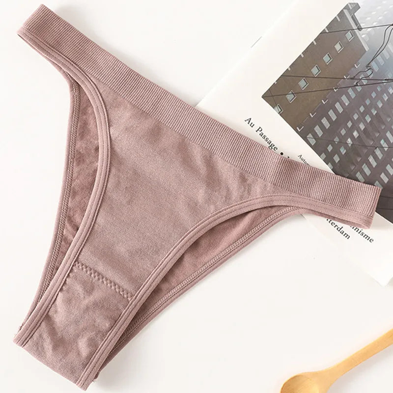 10Pcs/Set Women Seamless Panties Ribbed Underwear Sexy Lingerie High Leg Cut Female Sports Underpants Femme Thongs