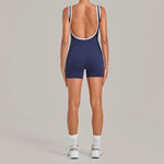 Women's Seamless Yoga Jumpsuits Sports Fitness Gym Sleeveless Backless Hip-lifting Shorts One-piece Training Workout Jumpsuit