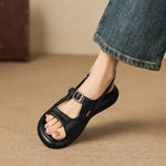 Spring and Summer New Model Fashion Low Heel Women's Shoes Fish Mouth Open-toe Buckle Casual Student Women's Sandals High 2.5cm