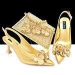 doershowItalian niceShoes With Matching Bags Set Italy African Women's Party Shoes and Bag Sets peach Color Women shHQS1-25