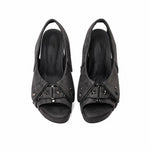 Brand New Women's Y2K Star Rivet Platform Sandals 2000's Peep Toe Slingback Chunky Heel Distressed Denim High Heeled Shoes