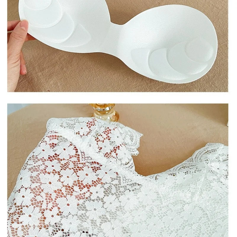Lace Bras Top Women Sexy Deep V Neck Lingerie Wire Free Tank Tops Female Underwear V Back Bralette Tops Padded Camisole