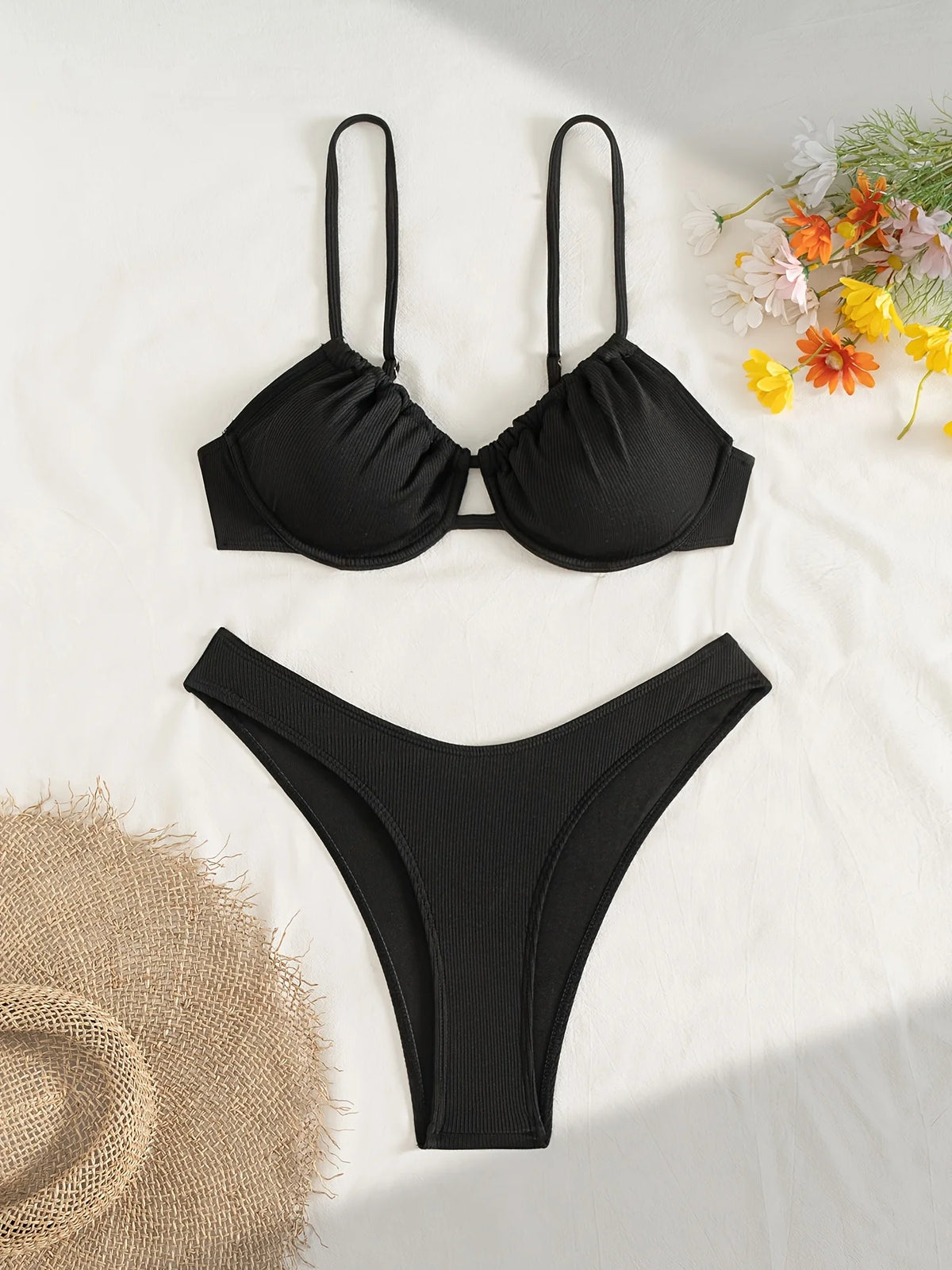 ZTVitality Sexy Solid Underwire Bikinis 2025 New Arrival Two- Piece Push Up Swimsuit Women's Swimwear Summer Beachwear Biquini
