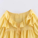Women's Fashion Casual Ruffle Off-Shoulder Top IMH1