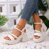 2026 Summer New Women's Fashionable and Comfortable Thick Bottom Sandals with One Line Buckle Design and Simple Open Toe Sandals