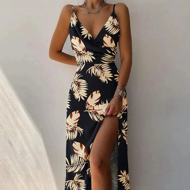 Elegant Sexy Evening Party Dress for Women 2022 New Midi Long Bodycon Slip Dresses Summer Thigh Split Vestidos De Fiesta