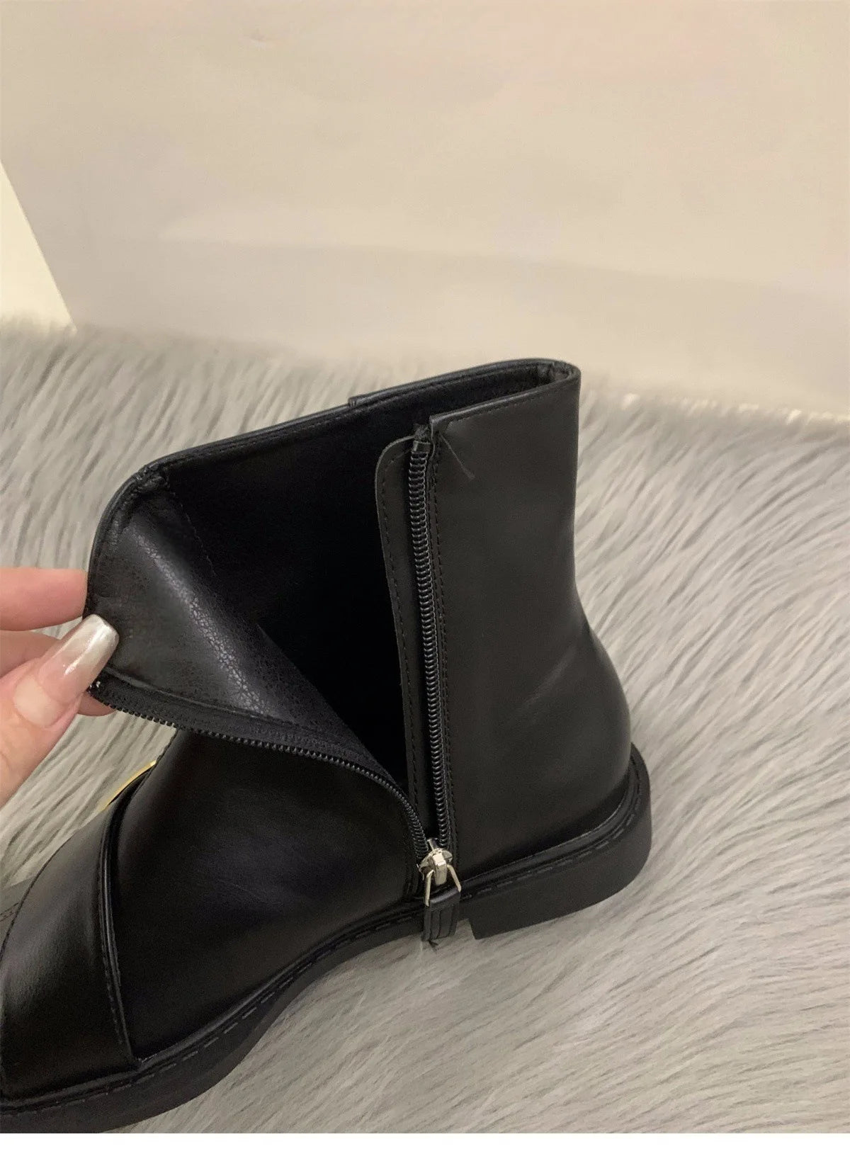 Designer Vintage Women Ankle Boots Fashion Square Toe Shoes Spring Autumn Flats Ladies Short Booties 2025
