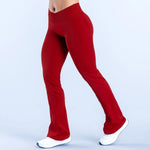 Flares Gym Legging for Women Seamless Yoga Pants High Cross Waist Scrunch Sports Legging Yoga Tights Wide Leg Workout Trousers