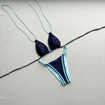 2026 Summer Women's Micro Bikini Set Sexy Lace-up Backless Swimsuit Patchwork Push Up Thong Swimwear Biquini Low Waist Biquinis