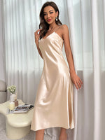 Women's Nightdress Spaghetti Strap V Neck Elegant Luxury Comfortable Breathable Loungewear Relaxing Daily Leisure Classic Style