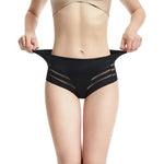 1PC Women Mid-Rise Striped Mesh Shaping Briefs Anti-Chafing Shapers Tummy Control Panties Under Skirt Plus Size Underwear M-3XL
