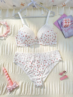 1XL-4XL Plus Size Women's Underwear Set Mesh Thin Unlined Underwire Bra Soft & Breathable Lace Trim Panties Women's Lingerie Set