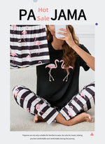 3-Piece Heart Print Pajama Women Sleepwear Home Clothes Short Sleeve Top with Shorts & Long Pants Pajamas Loungewear Short Suit