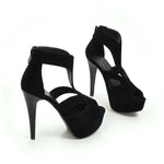 Summer New Pattern Europe and America Fashion Black Sexy Fine Heel Waterproof Fish Mouth High-heeled Women Sandals Size 34-43