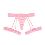 1pcs XL-4XL Plus Size Lace Women Thongs Mid Waist Solid Ladies G-string New Fashion Erotic Underwear Female Suspender Socks