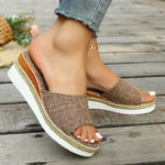 New Women Sandals Low Heels Wedge Shoes Summer Zapatos Mujer Peep Toe Platform Ladies Slippers Sandalias De Mujer Verano 2025