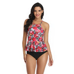 Summer Swimwear for Women Tankini Swimsuit Vintage Sunflower Print Bathing Suit 2XL Striped Beachwear Female Women's Swimwear