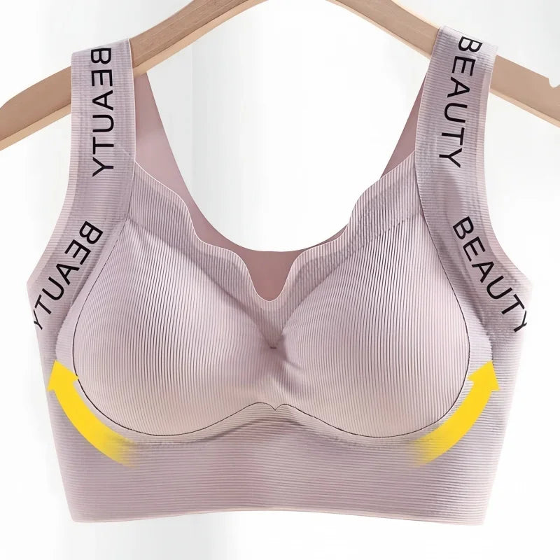 2Pcs/Set Bras Non-wire Push Up V-neck Bra Women Seamless Underwear Padded No Rims Support Brasiere Sexy Lingerie M-3XL
