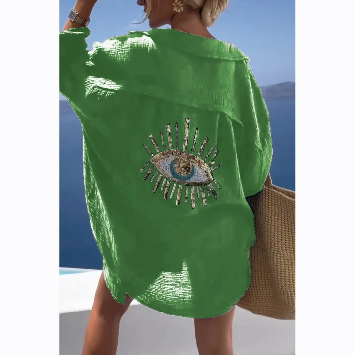 Blue Eyes Bikini Cover Up Lace Hollow Crochet Swimsuit Beach Dress Women 2026 Summer Cover-Ups Bathing Suit Beach Wear Tunic