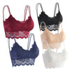 Floral Lace Bralette Women Wireless Tube Top Double Thin Straps Bra Sexy Lingerie Removable Pads Scallop Edge Crop Top Underwear