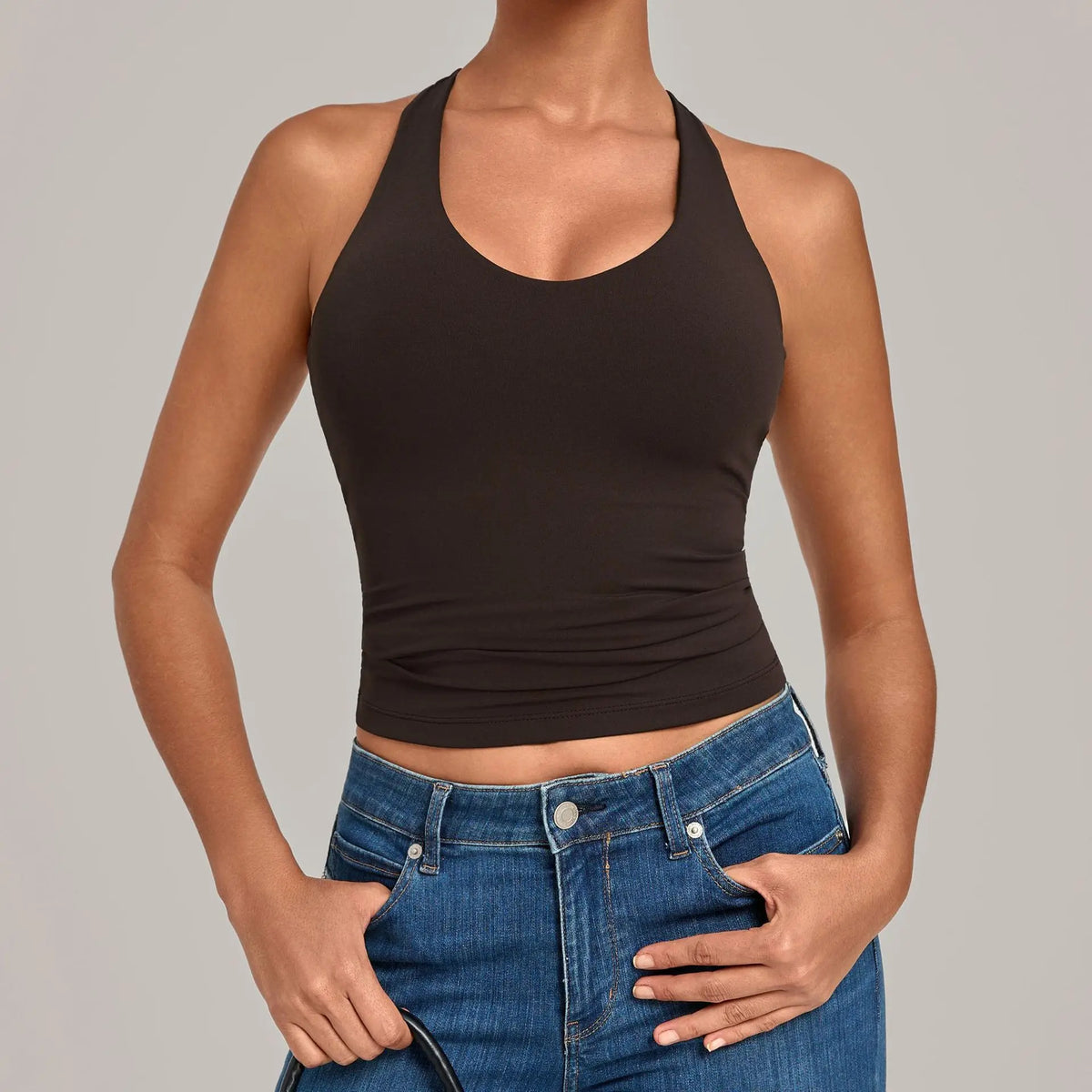 Women's Seamless Yoga Vest Sports Fitness Gym Beauty Back Top Nude Slim Fit Training Running Workout Vest
