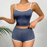 2026 New Women's Sleepwear and Home Wear Set Slim Fitting Camisole Shorts Casual and Comfortable Vest Sports Shorts 2-Piece Set